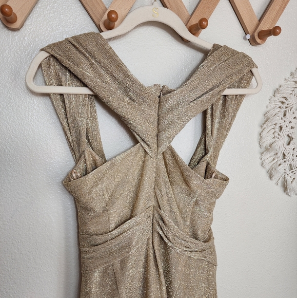 Talbot Runhof Off-The-Shoulder Gathered Metallic Voile Wide-Leg Jumpsuit… - Picture 8 of 16